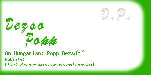 dezso popp business card